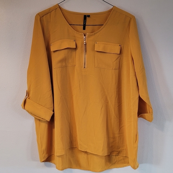 Cathy Brand Top Mustard Gold XL Tassle Zipper - Picture 1 of 7